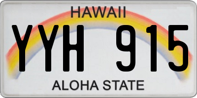 HI license plate YYH915