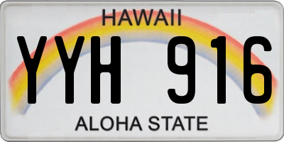 HI license plate YYH916