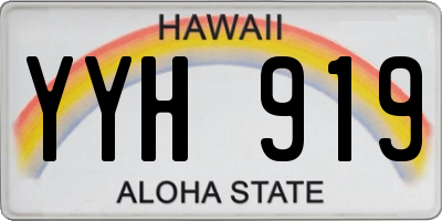 HI license plate YYH919