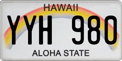 HI license plate YYH980