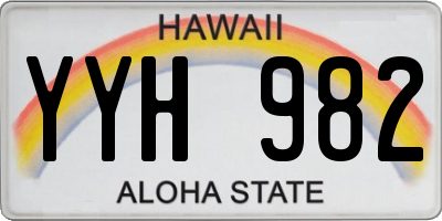 HI license plate YYH982