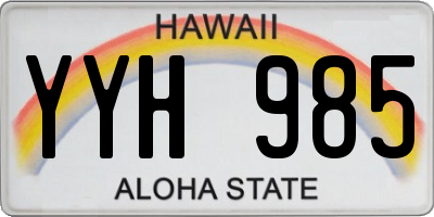 HI license plate YYH985