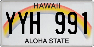 HI license plate YYH991