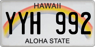 HI license plate YYH992