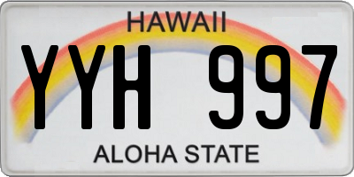 HI license plate YYH997