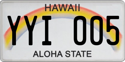 HI license plate YYI005
