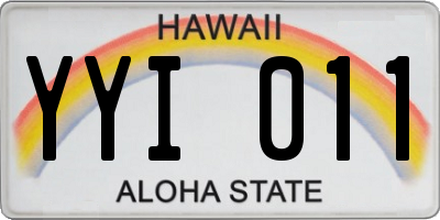 HI license plate YYI011