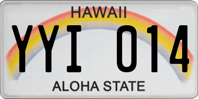 HI license plate YYI014