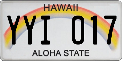 HI license plate YYI017