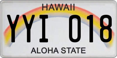 HI license plate YYI018