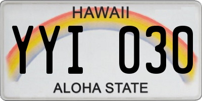 HI license plate YYI030