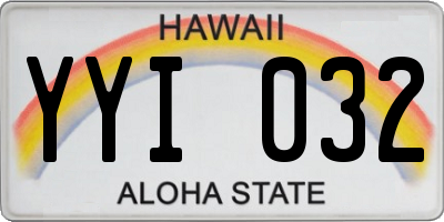 HI license plate YYI032