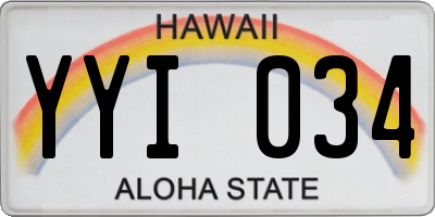 HI license plate YYI034