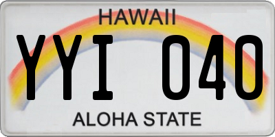 HI license plate YYI040
