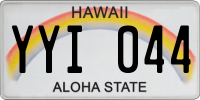 HI license plate YYI044