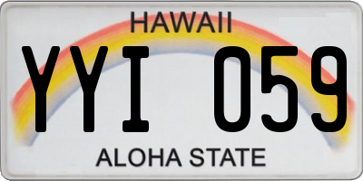 HI license plate YYI059