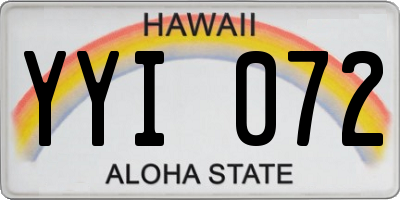 HI license plate YYI072