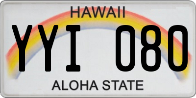 HI license plate YYI080