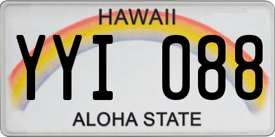 HI license plate YYI088