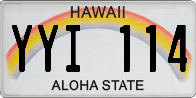 HI license plate YYI114