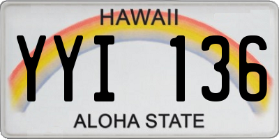 HI license plate YYI136