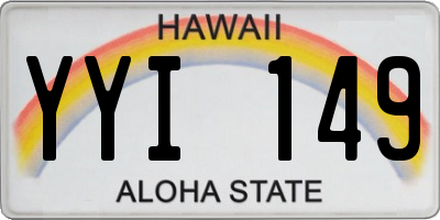 HI license plate YYI149