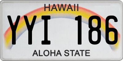 HI license plate YYI186