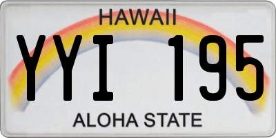 HI license plate YYI195