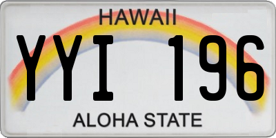 HI license plate YYI196