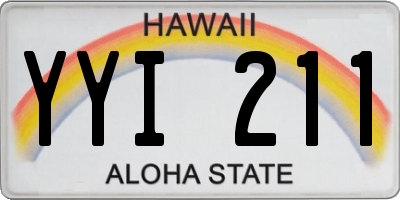 HI license plate YYI211