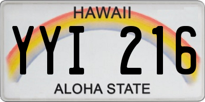 HI license plate YYI216