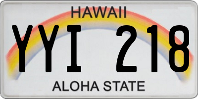 HI license plate YYI218