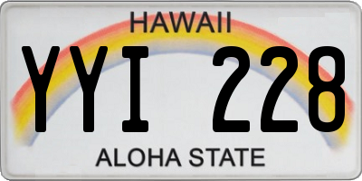 HI license plate YYI228