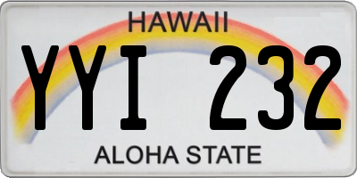 HI license plate YYI232