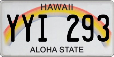 HI license plate YYI293