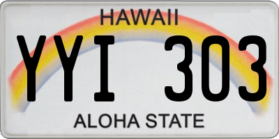 HI license plate YYI303