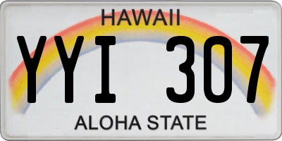 HI license plate YYI307