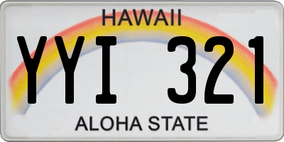 HI license plate YYI321