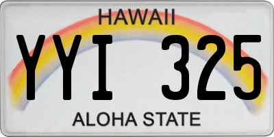 HI license plate YYI325