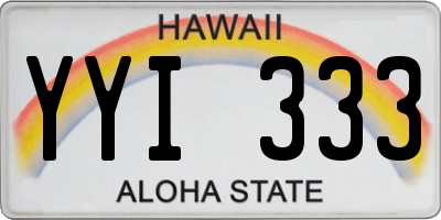 HI license plate YYI333