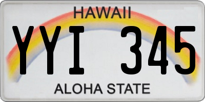 HI license plate YYI345