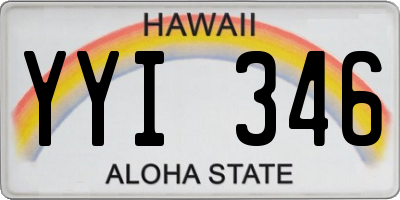 HI license plate YYI346