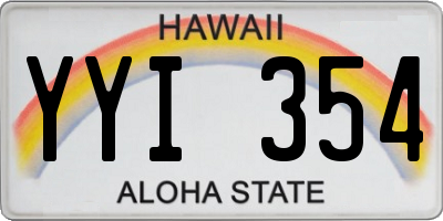 HI license plate YYI354