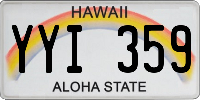 HI license plate YYI359