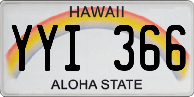 HI license plate YYI366
