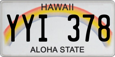 HI license plate YYI378