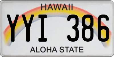 HI license plate YYI386