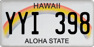 HI license plate YYI398