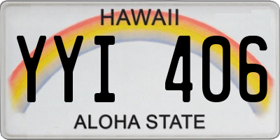 HI license plate YYI406