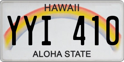 HI license plate YYI410